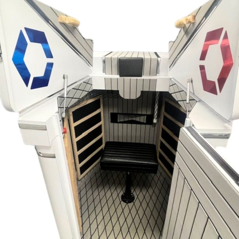 Top view of HEX unit with doors open showing interior